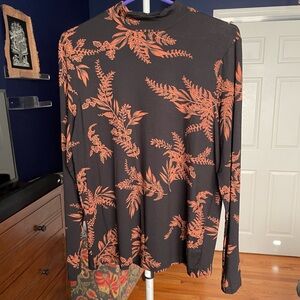 B. Young Mock Neck Print Long Sleeve